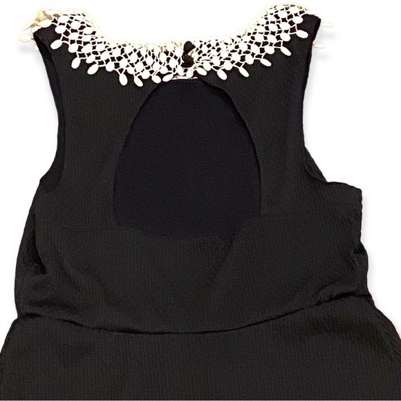 Free People Waffle Knit Dress With Crocheted Collar - Picture 6 of 8